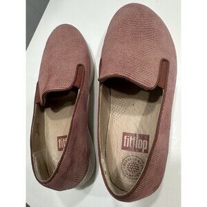 Fitflop Womens Superskate Red Slip On Low Top Round Toe Loafer Shoes Size 6.5